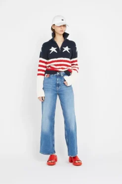 1/4 ZIP RWB STAR - Pull | Multicolore