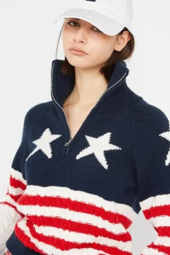 1/4 ZIP RWB STAR - Pull | Multicolore