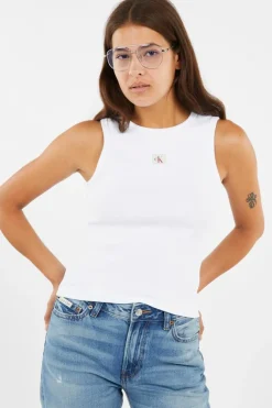 A - WOVEN LABEL 2X2 - Débardeur | Blanc