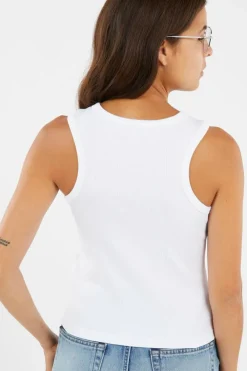 A - WOVEN LABEL 2X2 - Débardeur | Blanc