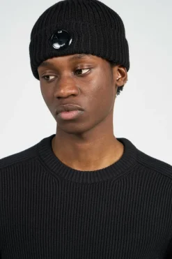 ACCESSORIES KNIT CAP IN EXTRAFINE MERINO WOOL - Bonnet | Noir