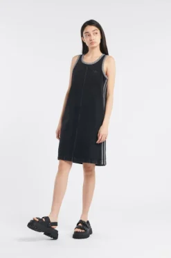 Adicolor Denim 3-Stripes Tank Dress - Robe | Noir