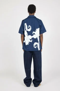 Big Flower Shirt - Chemise | Bleu