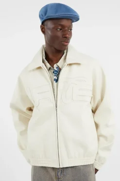 Big Logo Leather Jacket - Veste | Beige