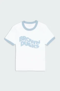 Brown Ducks Ringer - T-shirt | Blanc