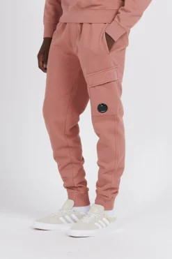 BRUSHED & EMERIZED DIAGONAL FLEECE CARGO TRACK PANTS - Jogging | Rose