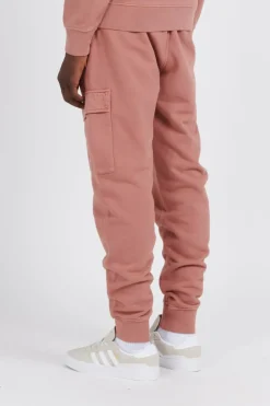 BRUSHED & EMERIZED DIAGONAL FLEECE CARGO TRACK PANTS - Jogging | Rose
