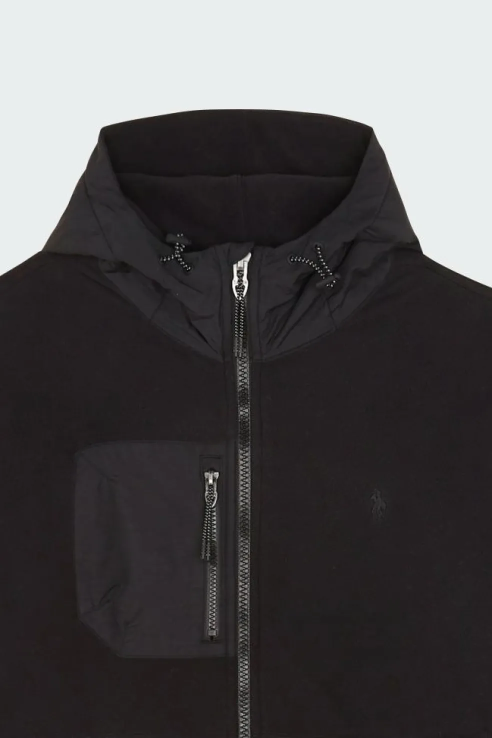 Brushed Fleece Hybrid Hooded Jacket - Polaire | Noir