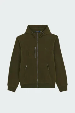 Brushed Fleece Hybrid Hooded Jacket - Polaire | Kaki