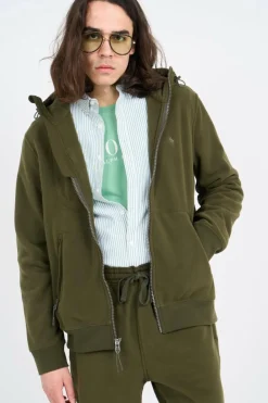 Brushed Fleece Hybrid Hooded Jacket - Polaire | Kaki