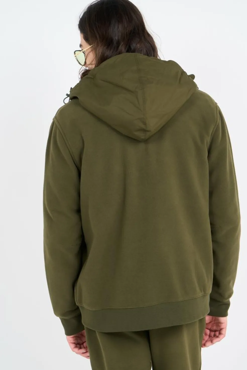 Brushed Fleece Hybrid Hooded Jacket - Polaire | Kaki