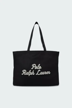 Cabas brodé en toile - Sac cabas | Noir