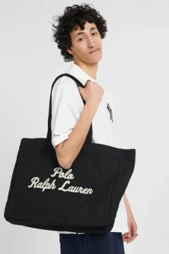 Cabas brodé en toile - Sac cabas | Noir