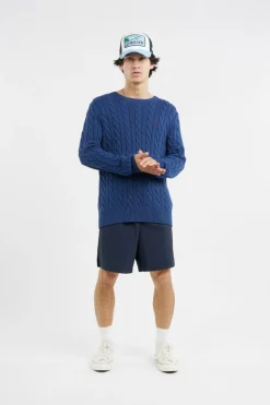 Cable-Knit Cotton Sweater - Pull | Bleu