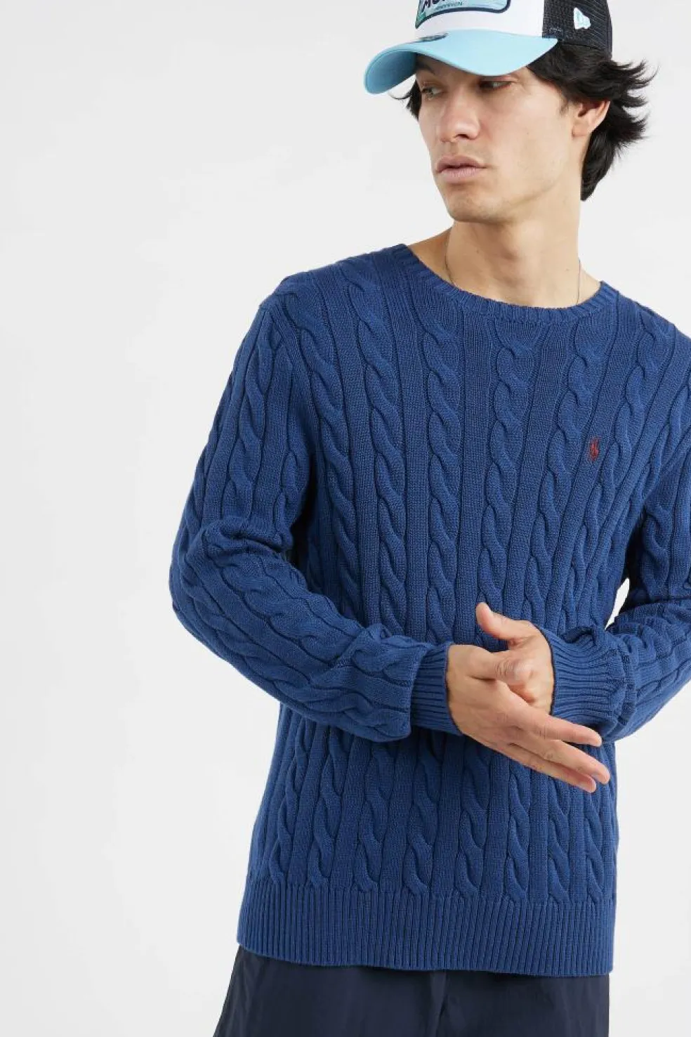 Cable-Knit Cotton Sweater - Pull | Bleu