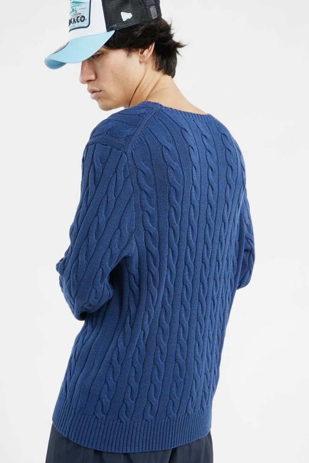 Cable-Knit Cotton Sweater - Pull | Bleu