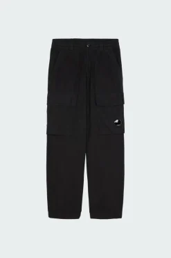 CARGO PANT IN MICROREPS PEACHED - Pantalon cargo | Noir