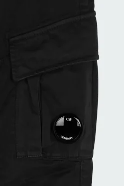 CARGO PANT IN STRETCH SATIN - Cargo | Noir