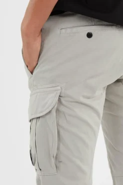 CARGO PANT IN STRETCH SATIN - Cargo | Gris