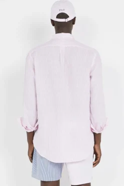 Chemise rayée ajustée en lin - Chemise | Multicolore