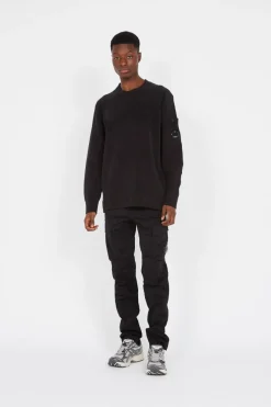 CHENILLE COTTON LENS KNIT - Pull | Noir