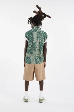 Classic Fit Bandanna-Print Camp Shirt - Chemise | Vert