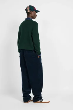 Classic Fit Pleated Corduroy Pant - Pantalon | Bleu