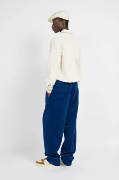 Classic Fit Pleated Corduroy Pant - Pantalon | Bleu
