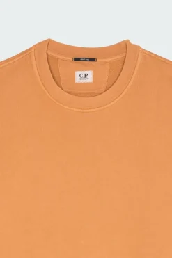 COTTON DIAGONAL FLEECE LENS - Sweatshirt | Orange