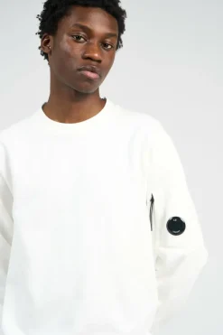 CREW NECK IN DIAGONAL RAISED FLEECE - Sweatshirt | Blanc