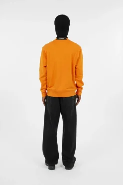 CREW NECK IN DIAGONAL RAISED FLEECE - Sweatshirt | Orange