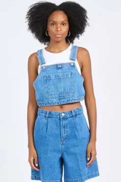 CROPPED OVERALL DENIM - Top | Bleu