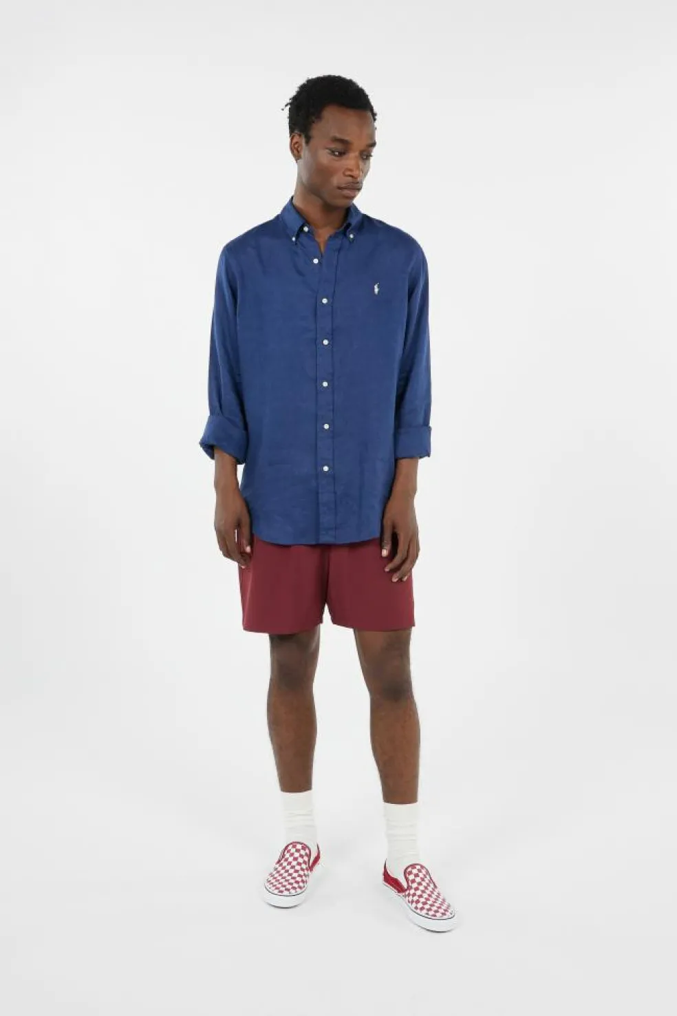 Custom Fit Linen Shirt - Chemise | Bleu
