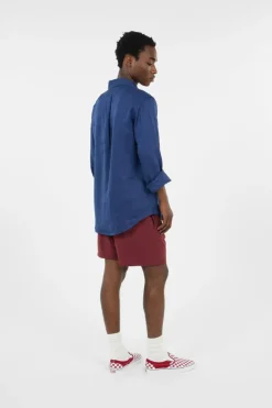 Custom Fit Linen Shirt - Chemise | Bleu