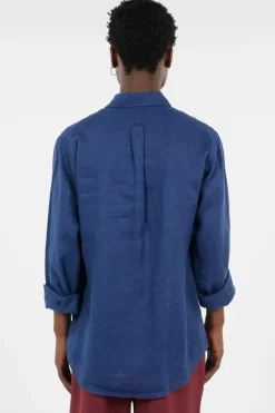 Custom Fit Linen Shirt - Chemise | Bleu