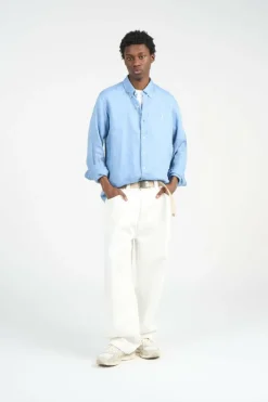 Custom Fit Linen Shirt - Chemise | Bleu