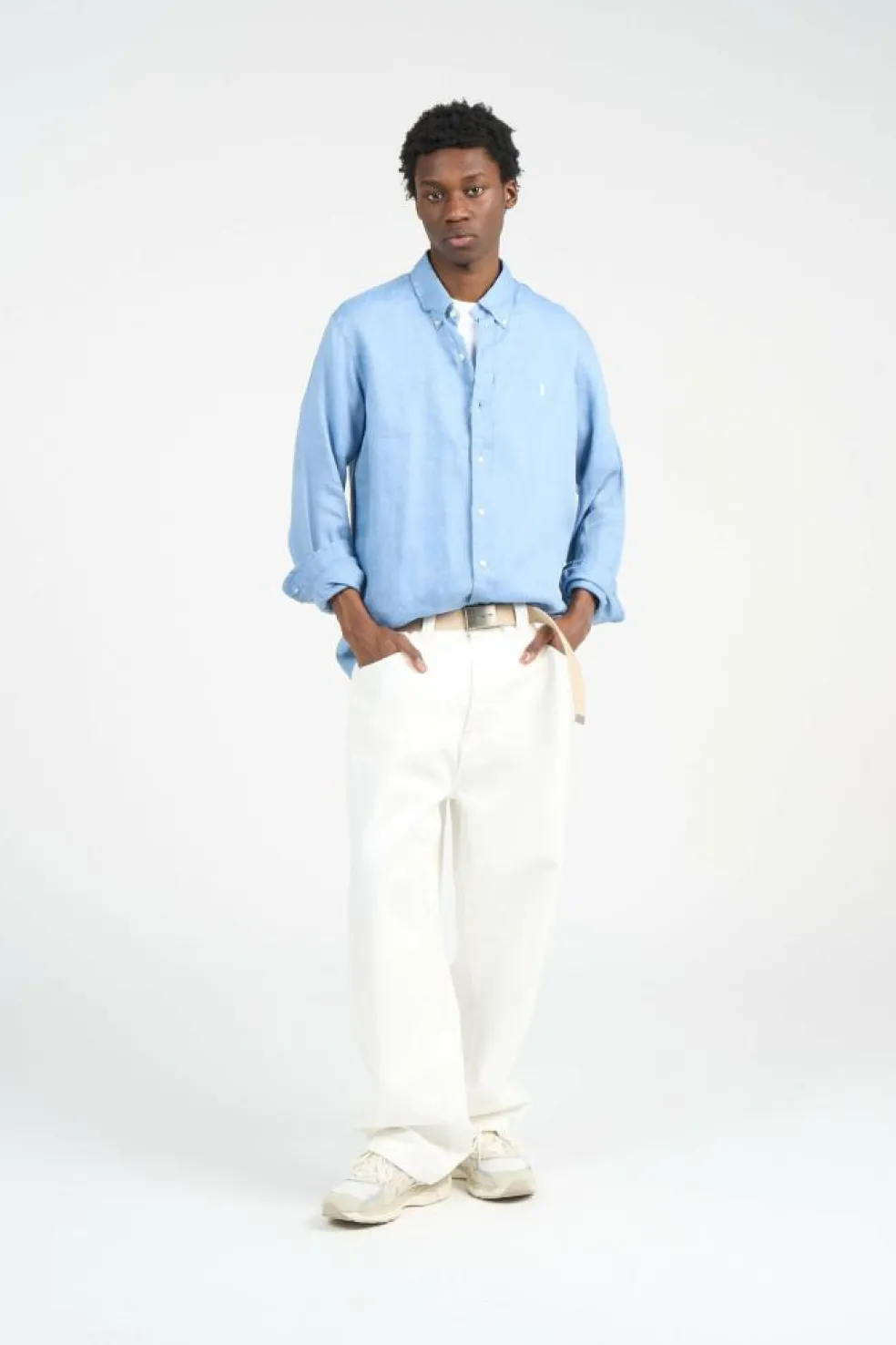 Custom Fit Linen Shirt - Chemise | Bleu
