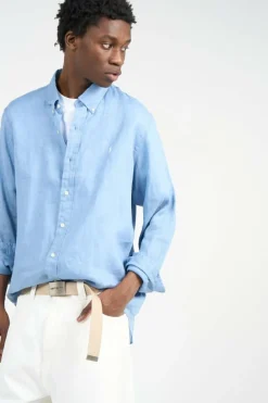 Custom Fit Linen Shirt - Chemise | Bleu