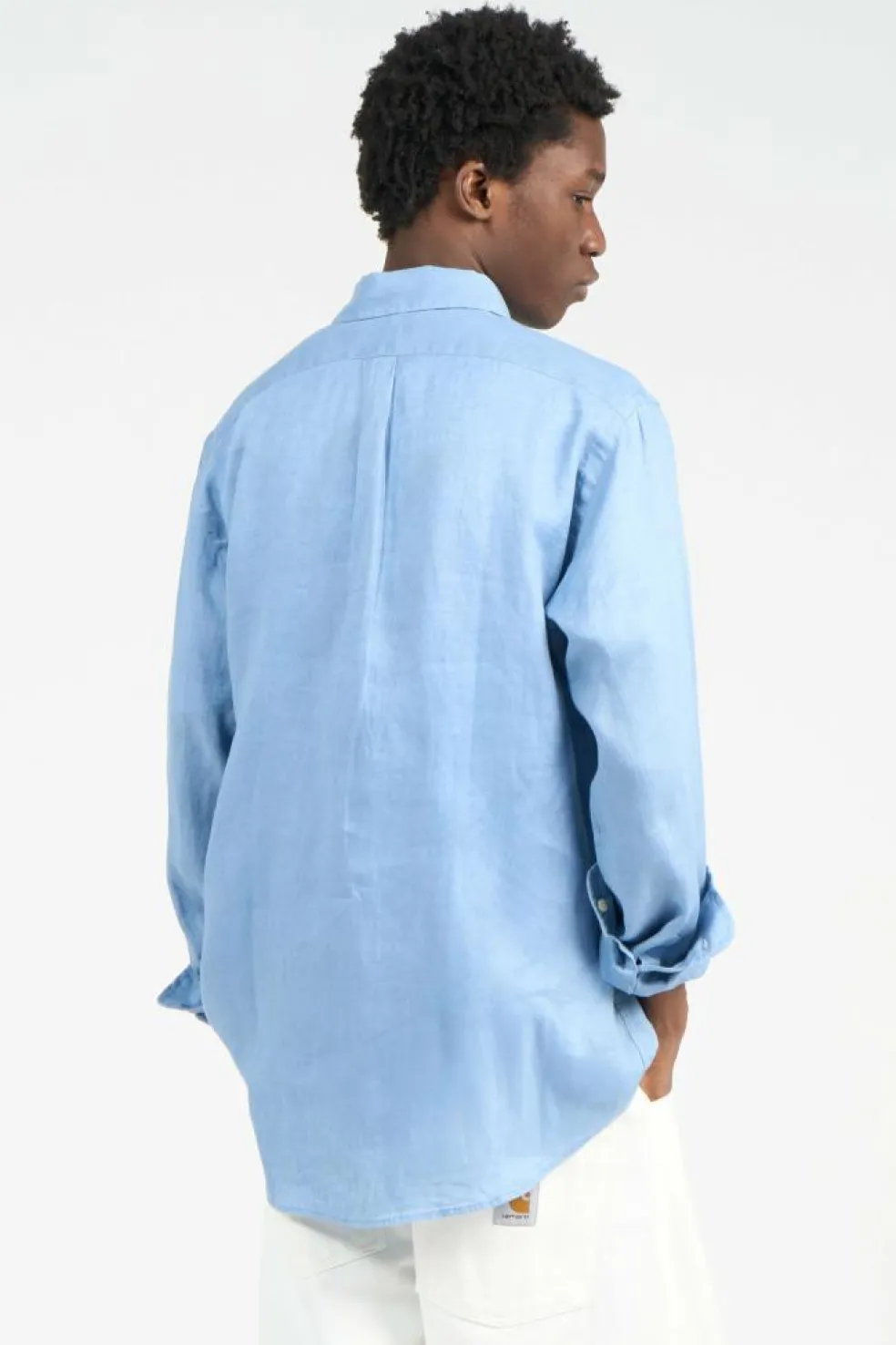 Custom Fit Linen Shirt - Chemise | Bleu