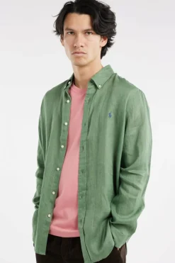 Custom Fit Linen Shirt - Chemise | Vert
