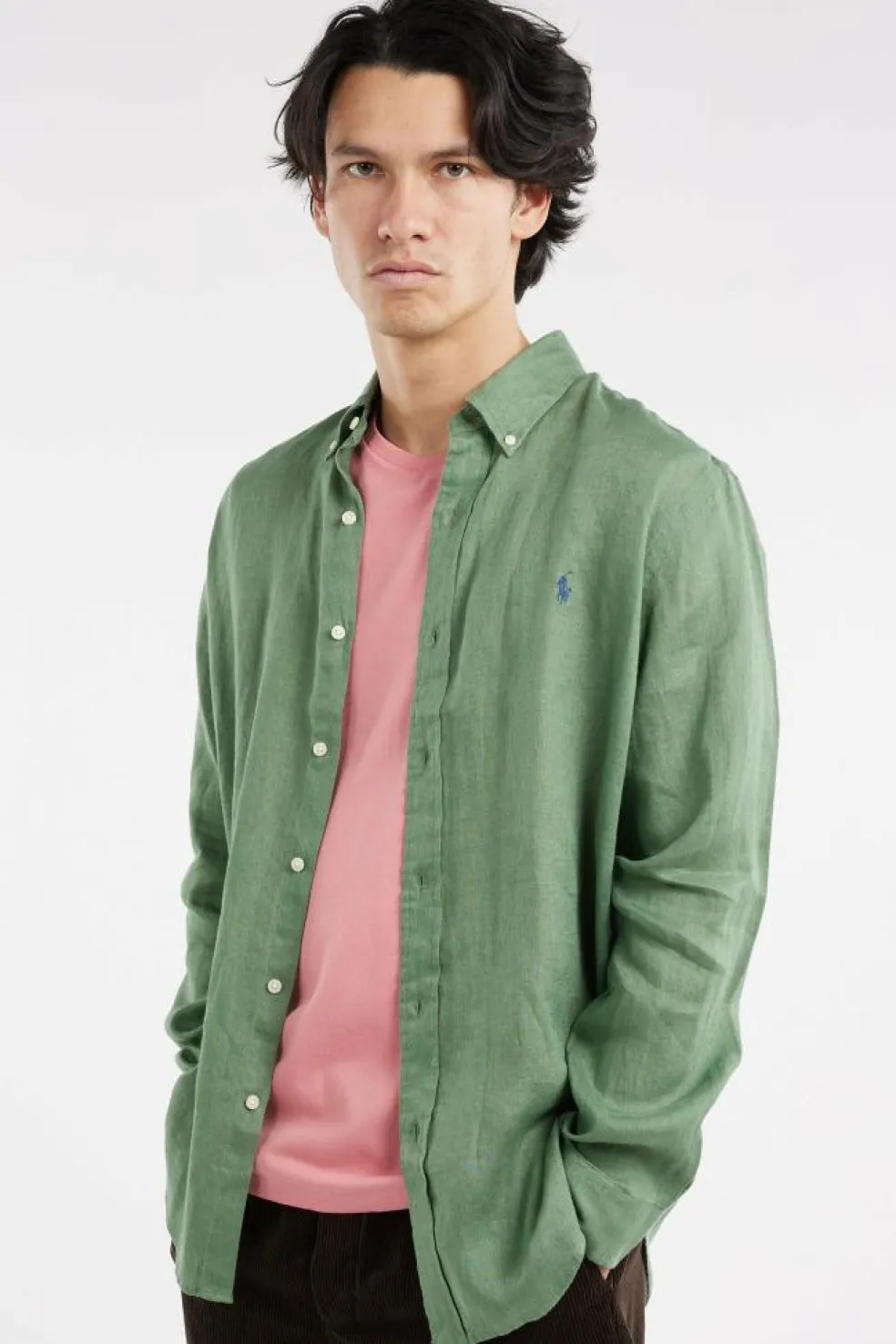 Custom Fit Linen Shirt - Chemise | Vert