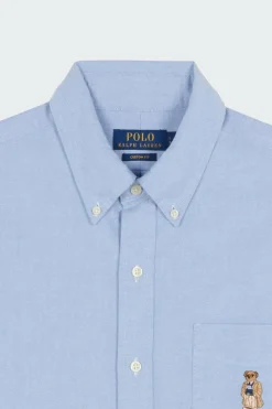 Custom Fit Polo Bear Oxford Shirt - Chemise | Bleu