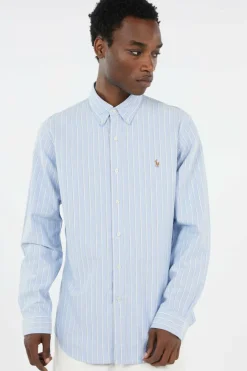 Custom Fit Striped Oxford Shirt - Chemise | Bleu