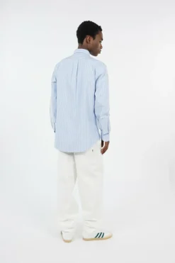 Custom Fit Striped Oxford Shirt - Chemise | Bleu