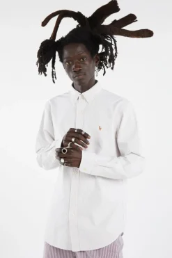 Custom Fit Striped Oxford Shirt - Chemise | Beige