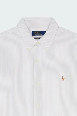 Custom Fit Striped Oxford Shirt - Chemise | Beige