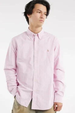 Custom Fit Striped Oxford Shirt - Chemise | Rose