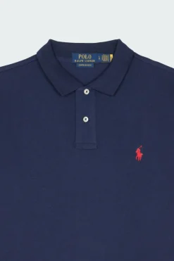 Custom Slim Fit Mesh Polo Shirt - Polo | Bleu