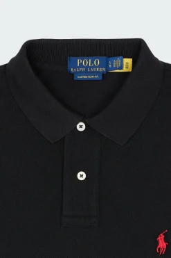 Custom Slim Fit Mesh Polo Shirt - Polo manches courtes | Noir