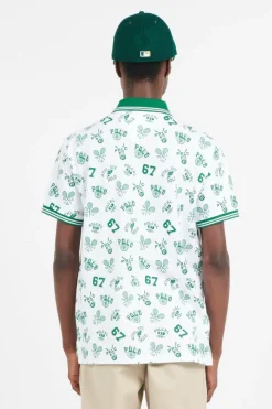 Custom Slim Fit Print Mesh Polo Shirt - Polo | Blanc